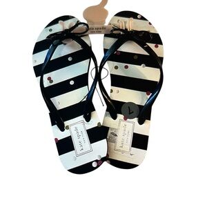Kate Spade Black and White Striped Sandals